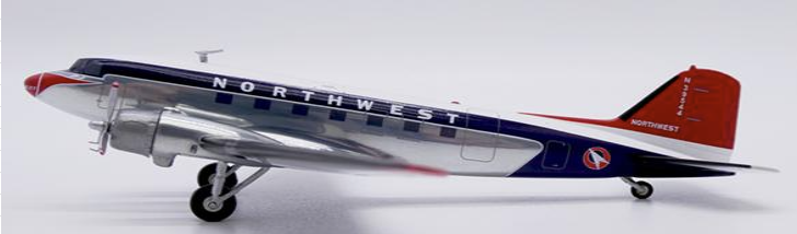 XX2382 | JC Wings 1:200 | McDonnell Douglas DC-3 Northwest Airlines Polished N39544