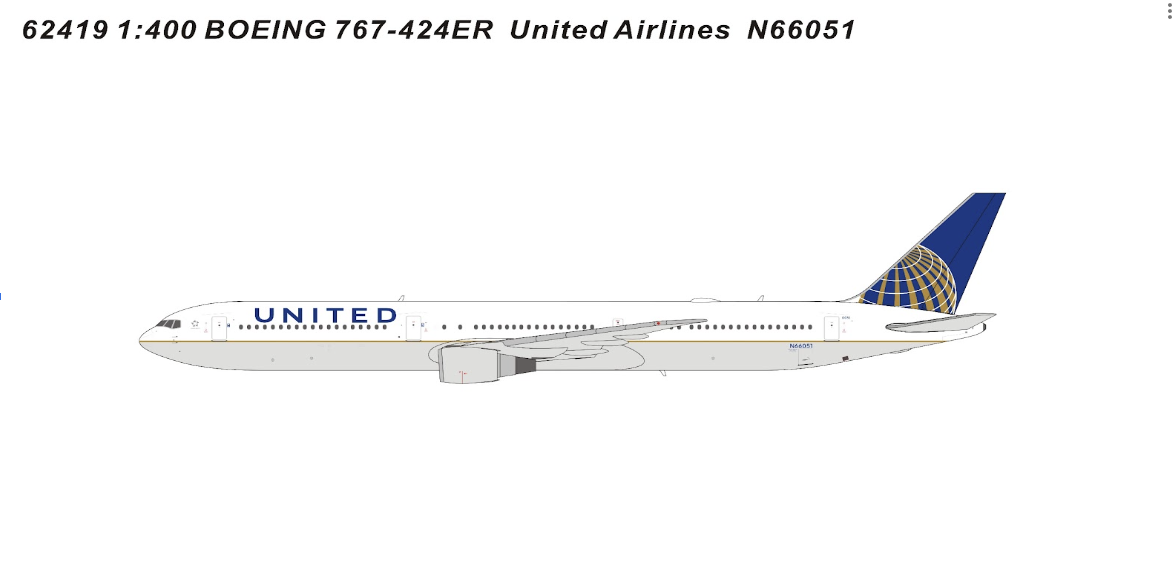 PM62419 | Panda Models 1:400 | Boeing 767-424ER United Airlines N66051 | was due July 2024