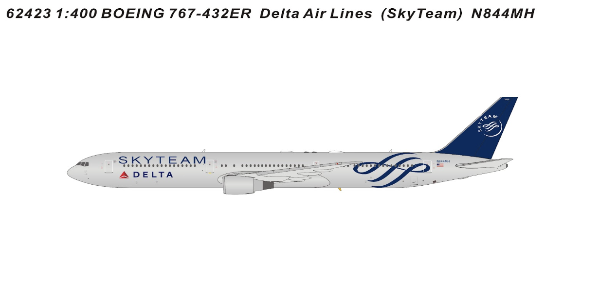 PM62423 | Panda Models 1:400 | Boeing 767-424ER Delta Air Lines N844MH SkyTeam