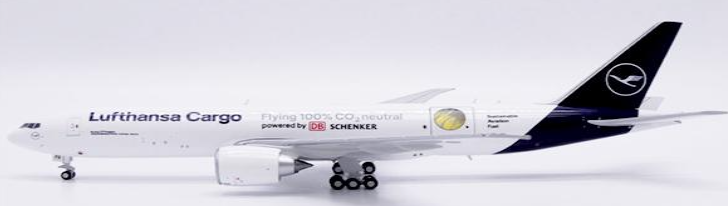 XX40226C | JC Wings 1:400 | Boeing 777F Lufthansa Cargo Sustainable Aviation Fuel Interactive Series D-ALFG | is due August 2024