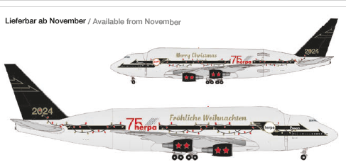 537971 | Herpa Wings 1:500 | Boeing 747LCF Dreamlifter Christmas 2024 Prancer