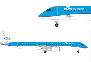 536554-001 | Herpa Wings 1:500 | Embraer E195-E2 KLM Cityhopper PH-NXM | was due October 2024