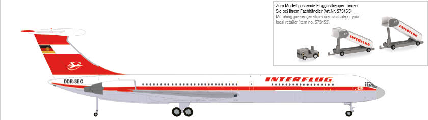 571708 | Herpa Wings 1:200 | Ilyushin IL-62M Interflug DM-SEL