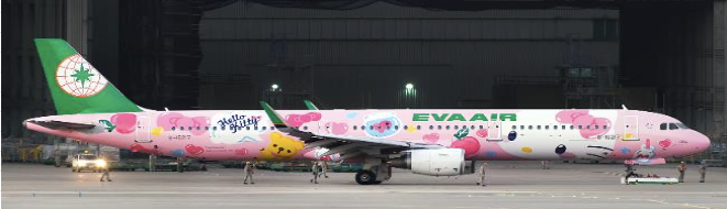 SA4067 | JC Wings 1:400 | Airbus A321 Eva Air Pinky Jet B-16217 | is due December 2024