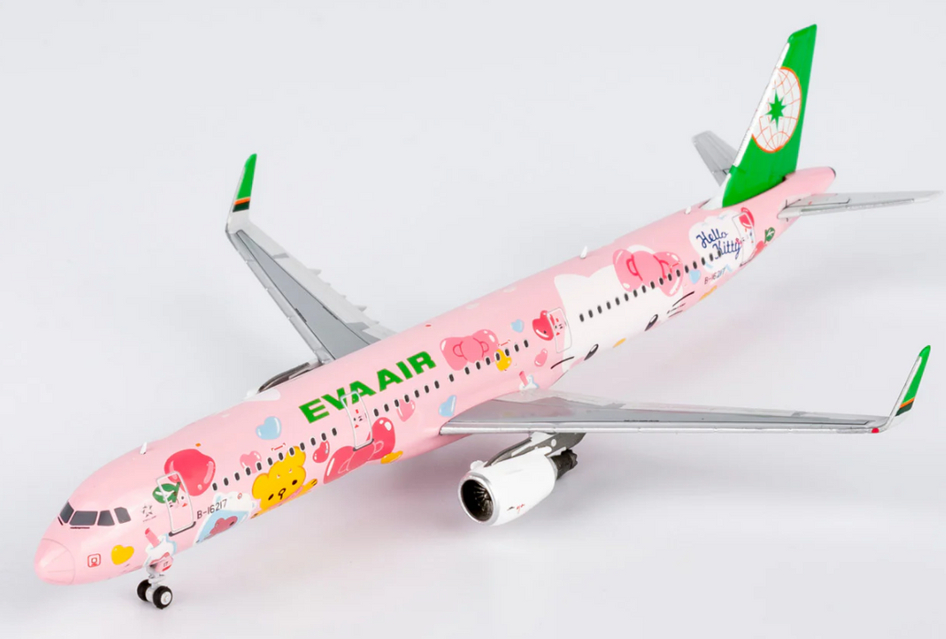 NG13122 | NG Models 1:400 ULTIMATE | Eva Airways A321-200/w B-16217 (HELLO KITTY Pinky Jet - Sanrio Characters（粉萌机）) (with stand)