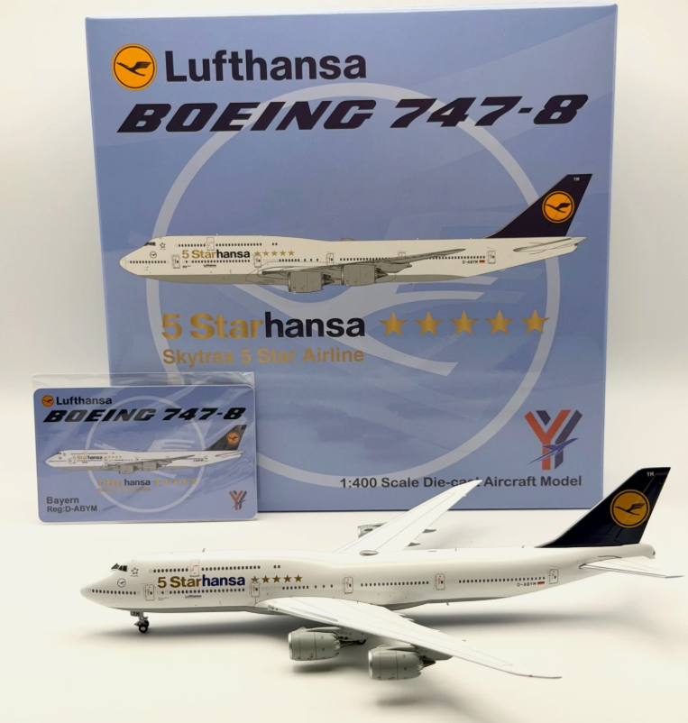 YY74806 | YY Wings 1:400 | Boeing 747-8 Lufthansa 5 Starhansa Livery D-ABYM