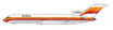 Die-cast metal V1:400 model of a Boeing 727-200 PSA N535PS in orange.