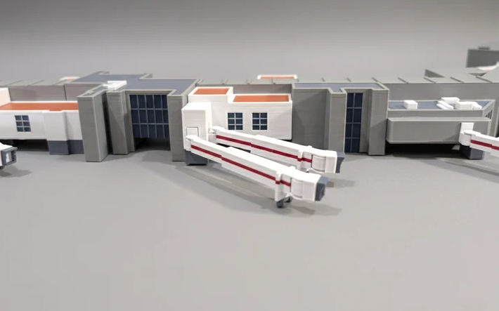 AG-LHRT3 | Airport Accessories 1:400 | LONDON HEATHROW Terminal 3 (T3) 1:400 Scale Building Model Diorama + Bridges