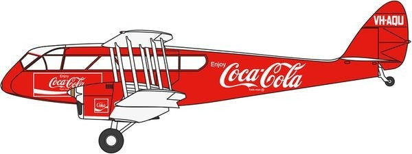 OX72DG002CC | Oxford Die-cast 1:72 | DH 84 Dragon Rapide VH-AQU 'Coca Cola'