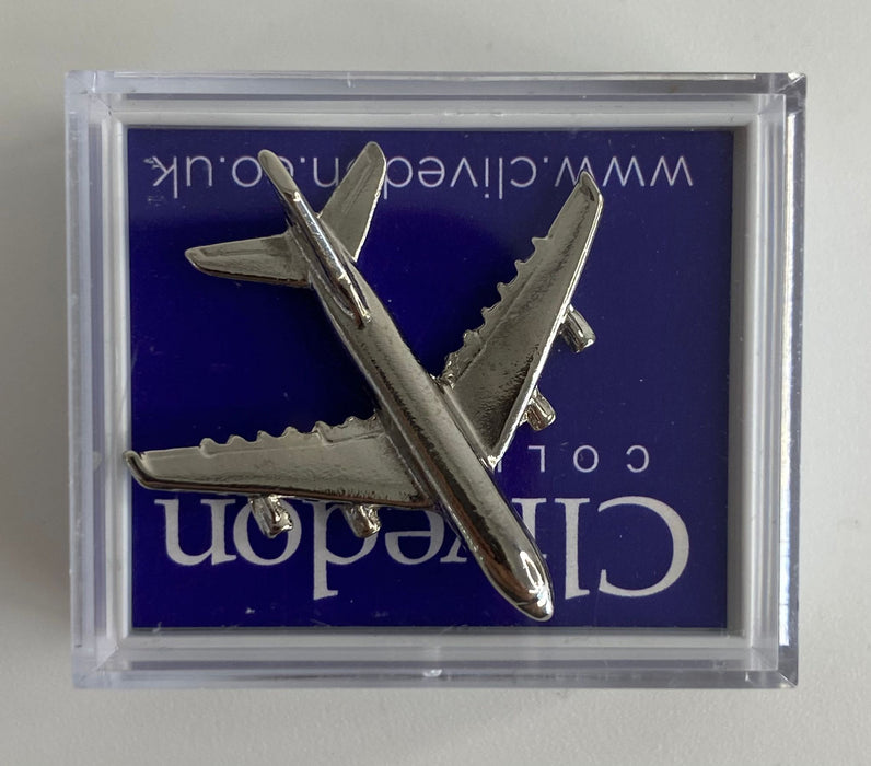 CL005LN | Clivedon Collection Pin Badges | Airbus A380 nickel plated large pin badge