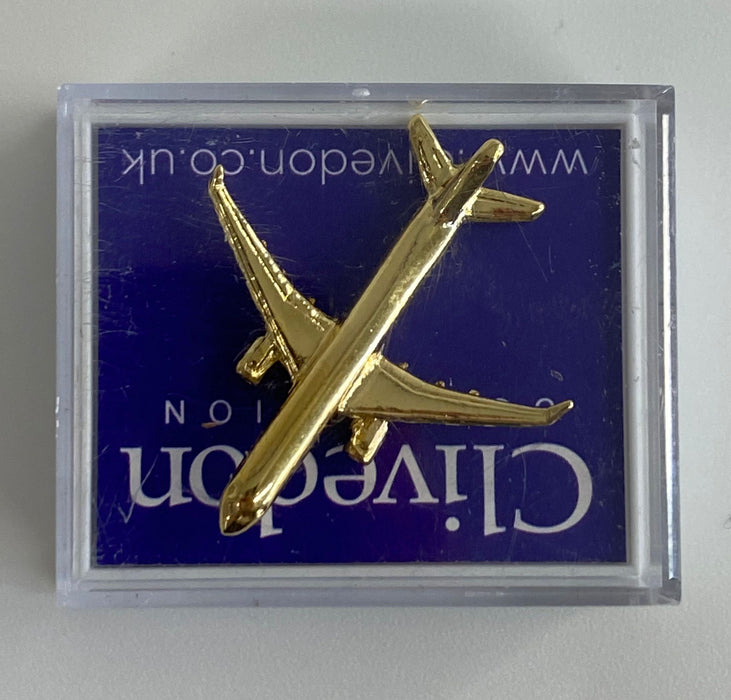 CL010 | Clivedon Collection Pin Badges | Airbus A220 22ct Gold plated pin badge