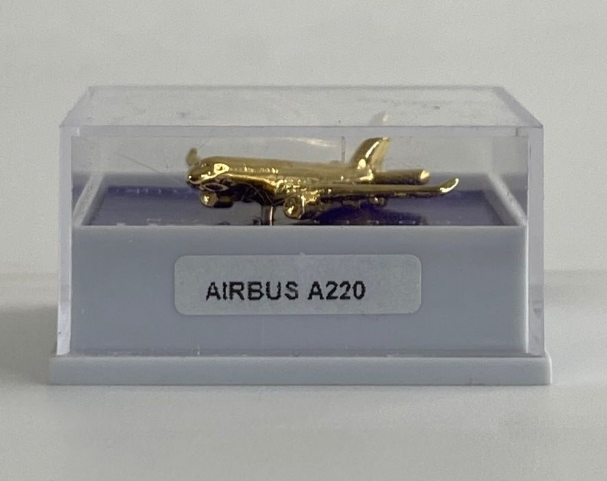 CL010 | Clivedon Collection Pin Badges | Airbus A220 22ct Gold plated pin badge