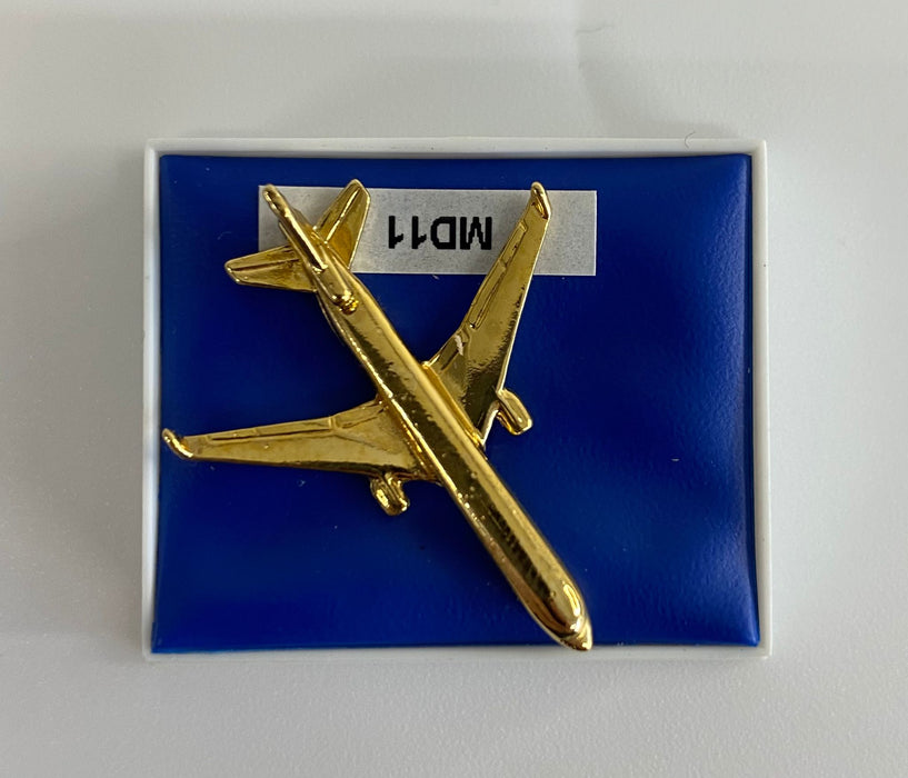 CL411 | Clivedon Collection Pin Badges | McDonnell Douglas MD-11 22ct Gold Plated Pin Badge
