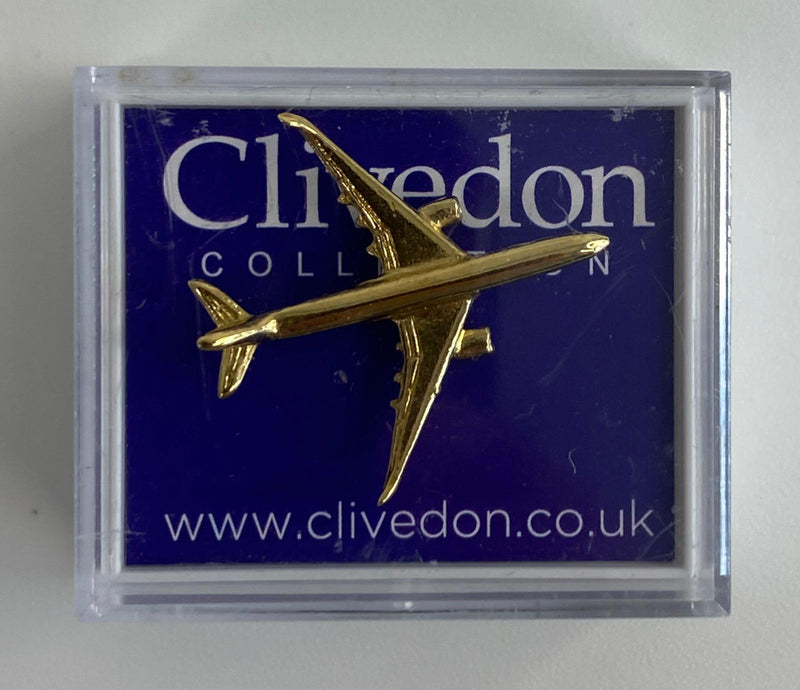 CL3745 | Clivedon Collection Pin Badges | Airbus A350 22ct Gold plated pin badge