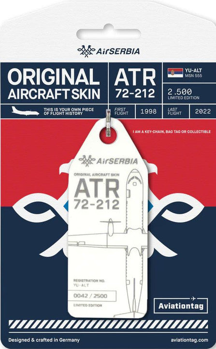 AVTAGYUALT | Aircraft Skin Tags | Original Aircraft Skin - ATR 72 Air Serbia YU-ALT