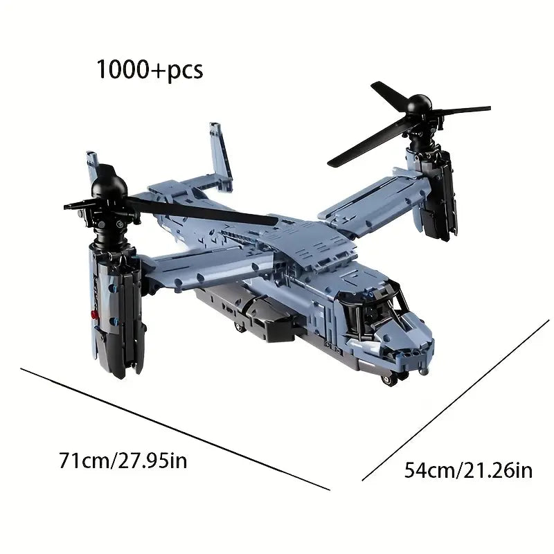 WIBU0007 | Unbranded | Twin Propeller Osprey Building Blocks 1486 pcs