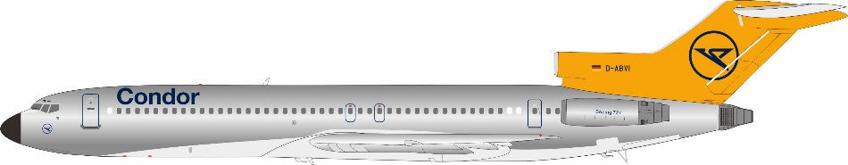 JF-727-2-004P | JFox Models 1:200 | Boeing 727-230 Condor 'polished fuselage' D-ABVI