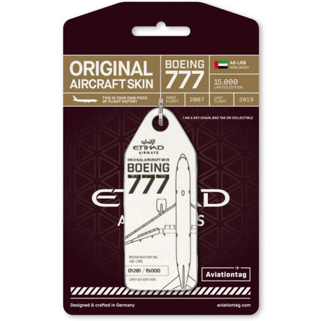 AVTAGA6LRB | Aircraft Skin Tags | Original Aircraft Skin - Boeing 777-200 Etihad A6-LRB
