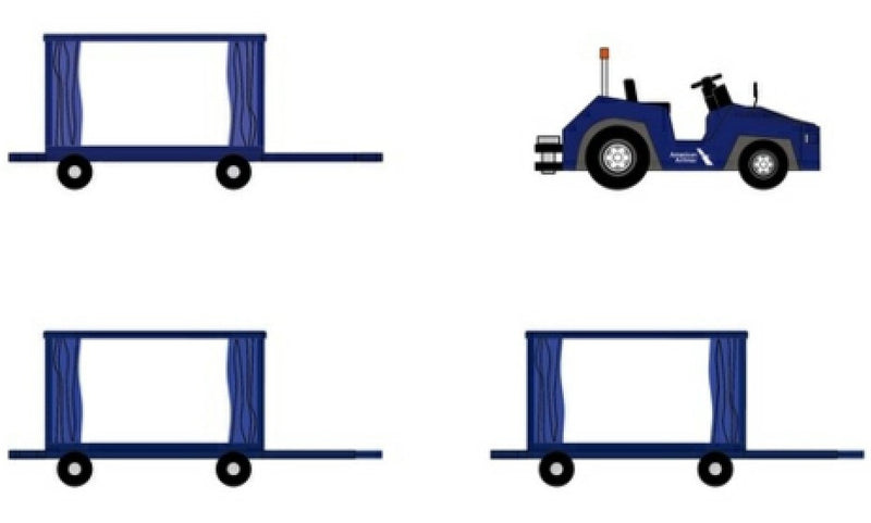 FWDP-CG-2026 | Fantasy Wings 1:200 | Airport Accessories - Cargo Cart Set, American Airlines
