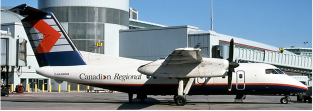 LH2285 | JC Wings 1:200 | Bombardier Dash 8-Q102 Canadian Regional Airlines C-GAAM (with stand)