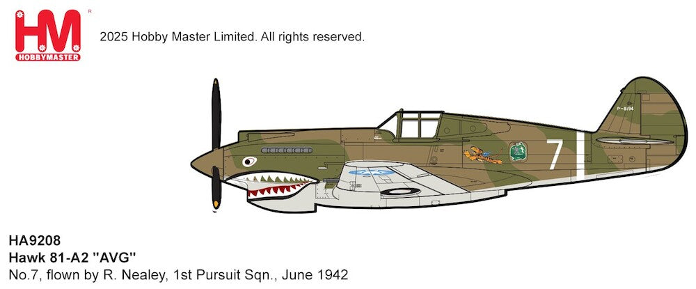 HA9208 | Hobby Master 1:48 | Hawk 81-A2 "AVG" No.7, flown by R. Nealey, 1st Pursuit Sqn., June 1942 | is due January 2027