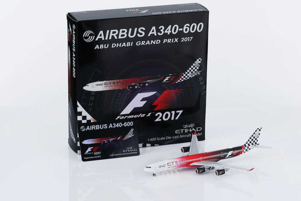 HY346098 | HX Models 1:400 | Airbus A340-642 Etihad Airways A6-EHJ "Abu Dhabi GP 2017"