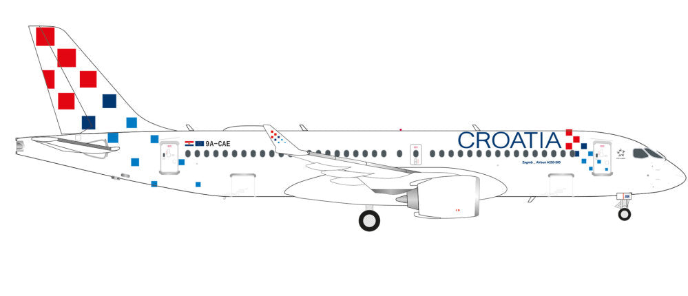 573757 | Herpa Wings 1:200 | Airbus A220-300 Croatia Airlines – 9A-CAE Zagreb | is due July 2025