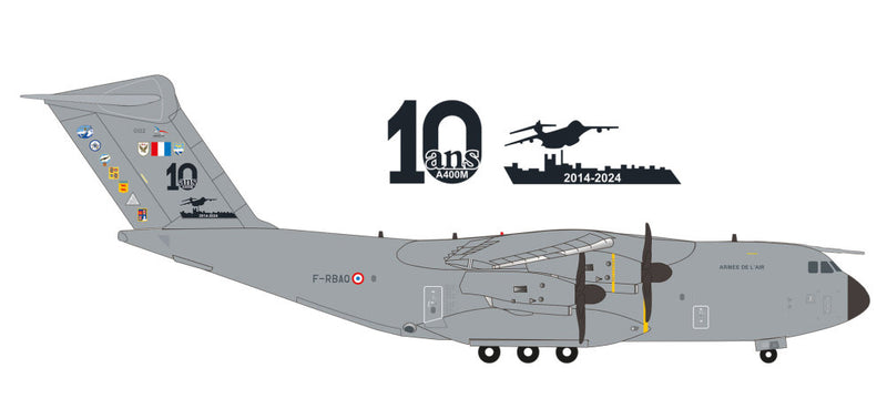 573771 | Herpa Wings 1:200 | A400M French Air Force - Escadron de Transport 1/61 Touraine - Base aérienne 123 - Orléans-Bricy 10 Years of F-RBAQ