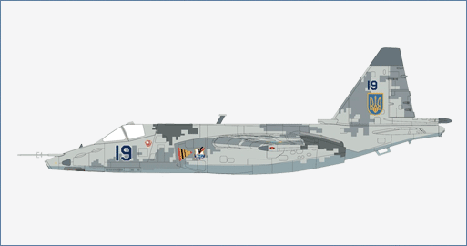 HA6110 | Hobby Master 1:72 |  Sukhoi Su-25 Blue 19 Ukraine Air Force