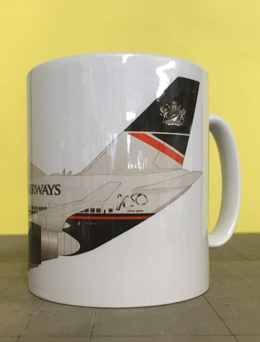 BAMUGLANDOR | Gifts Mugs | Coffee Mug - Boeing 747-400 BA Landor Caricature