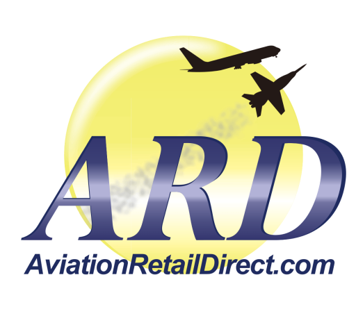 Logo of Aviation Retail Direct featuring a sun and an airplane silhouette.