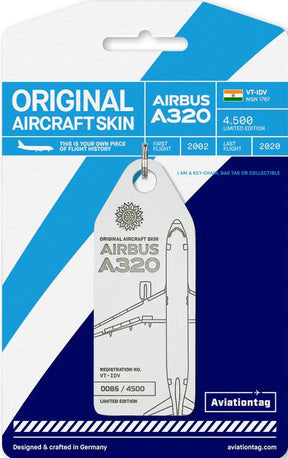 AVTAGVTIDV | Aircraft Skin Tags | Original Aircraft Skin - Airbus A320 IndiGo VT-IDV