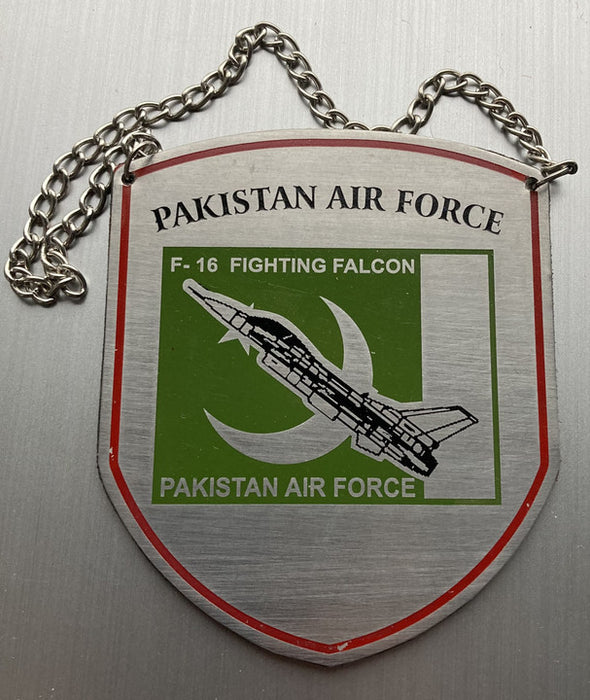 PLAQ3 | ARD Souvenirs Miscellaneous | Pakistan Air Force F-16 Fighting Falcon metal shield plaque.