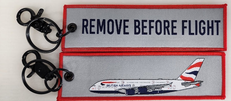 RBFBAA380 | Gifts Key Rings | Remove Before Flight | British Airways A380