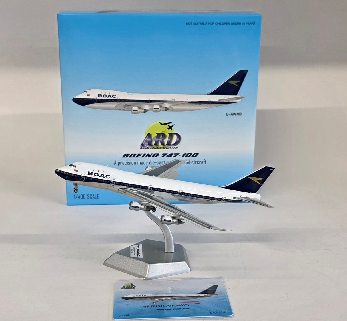 ARD4BA21FD | ARD Models 1:400 | Boeing 747-100 BOAC G-AWNB (Flaps Down)