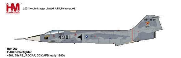 HA1069 | Hobby Master Military 1:72 | F-104G Starfighter 4301 7thFS ROCAF