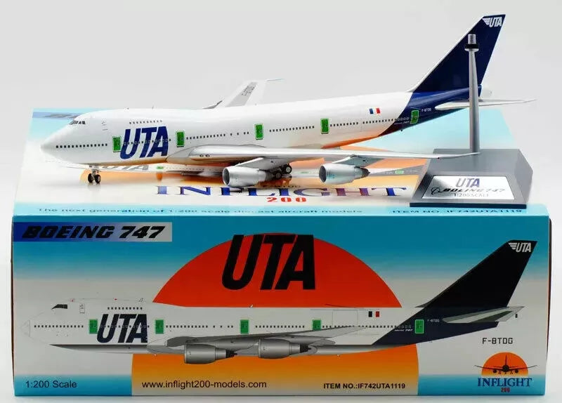 IF742UTA1119 | InFlight200 1:200 | Boeing 747-2B3BM Union de Transports Aeriens F-BTDG (with stand)