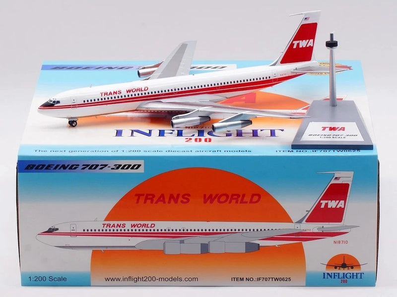 IF707TW0625 | InFlight200 1:200 | Boeing 707-331B, TWA  N18710 with stand