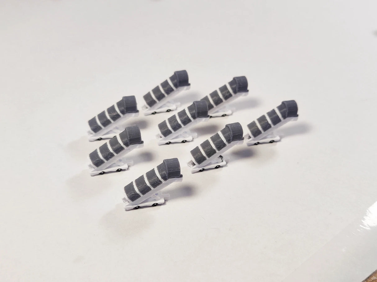 AG-WidebodyCOVEREDSTAIRS | AvGeek Models 1:400 | 8x White Widebody COVERED AIRCRAFT STAIRS Airport GSE Models 1:400 Diorama