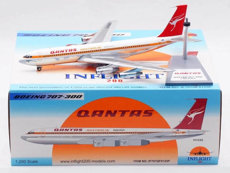 IF707QF0125P | InFlight200 1:200 | Boeing 707-338C Qantas VH-EAG LAST FLIGHT QANTAS Polished