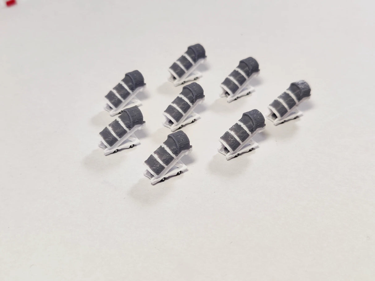 AG-NarrowbodyCOVEREDSTAIRS | AvGeek Models 1:400 | 8x White Narrowbody COVERED AIRCRAFT STAIRS Airport GSE Models 1:400 Diorama