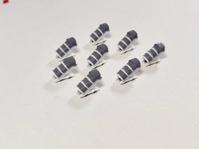 AG-NarrowbodyCOVEREDSTAIRS | AvGeek Models 1:400 | 8x White Narrowbody COVERED AIRCRAFT STAIRS Airport GSE Models 1:400 Diorama