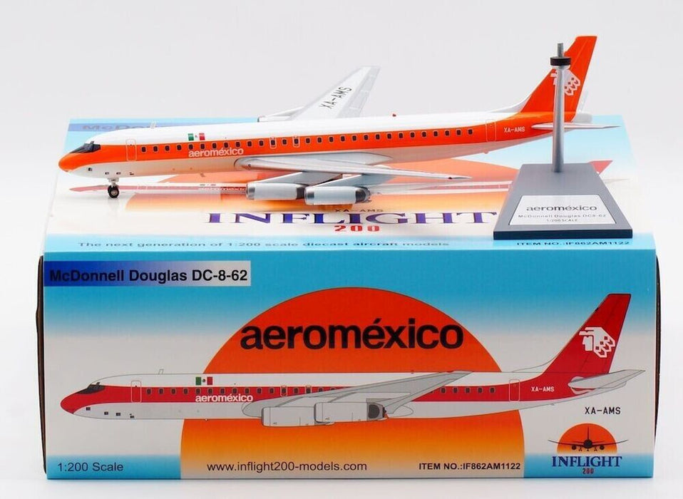 IF862AM1122 | InFlight200 1:200 | Douglas DC-8-62 Aeromexico XA-AMS (with stand)