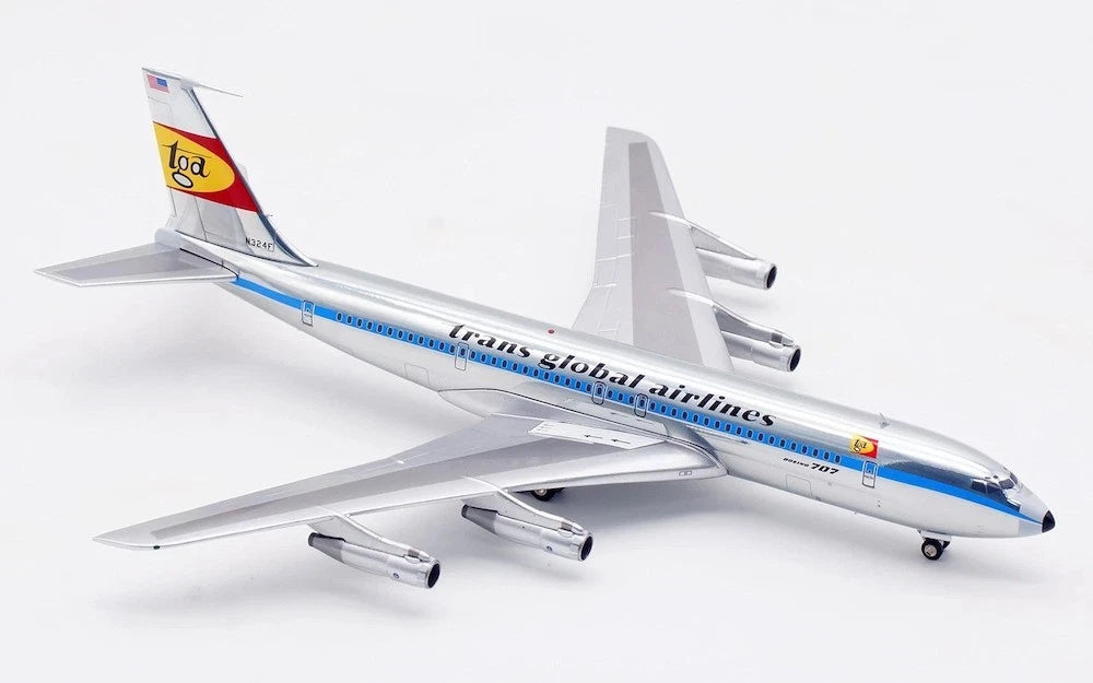 B-707-AIRPORT-55-P | Blue Box 1:200 | Boeing 707-300, Trans Global Airlines N324F