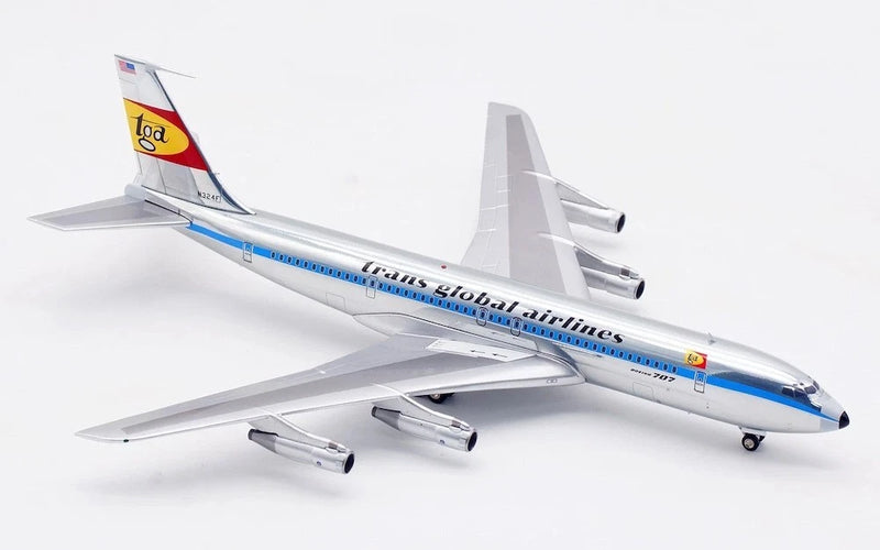 B-707-AIRPORT-55-P | Blue Box 1:200 | Boeing 707-300, Trans Global Airlines N324F