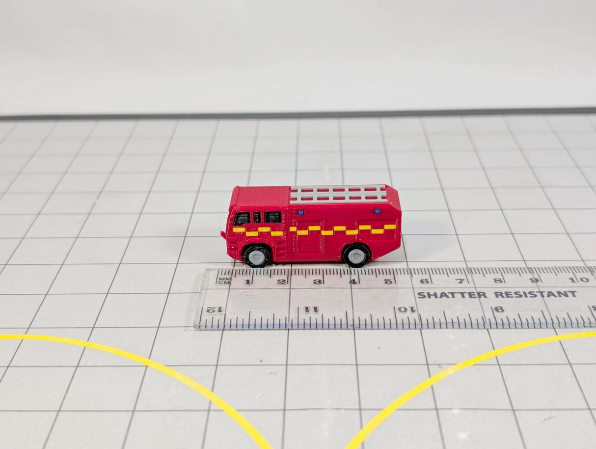 AG-FIRETRUCKS200 | AvGeek Models 1:400 | FIRE TRUCKS (x4) Airport GSE Emergency Rescue MPRV Vehicles 1:200 Scale Scenery