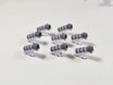 Eight white widebody covered aircraft stairs for airport GSE models in 1:400 scale.
