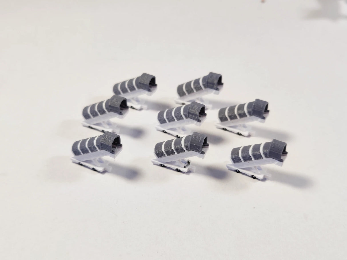 AG-WidebodyCOVEREDSTAIRS | AvGeek Models 1:400 | 8x White Widebody COVERED AIRCRAFT STAIRS Airport GSE Models 1:400 Diorama