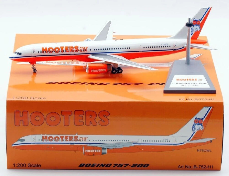 B-752-H1 | Blue Box 1:200 | Boeing 757-2G5 Hooters Air N750WL (with stand)