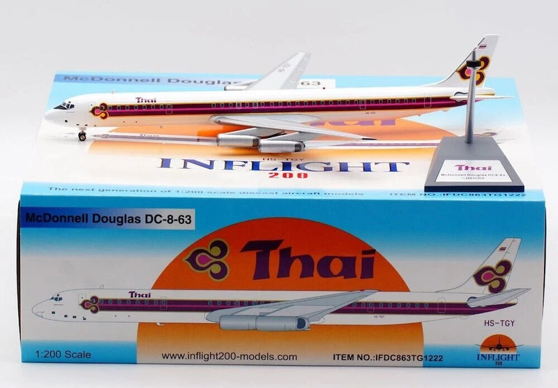IFDC863TG1222 | InFlight200 1:200 | Douglas DC-8-63 Thai HS-TGY (with stand)